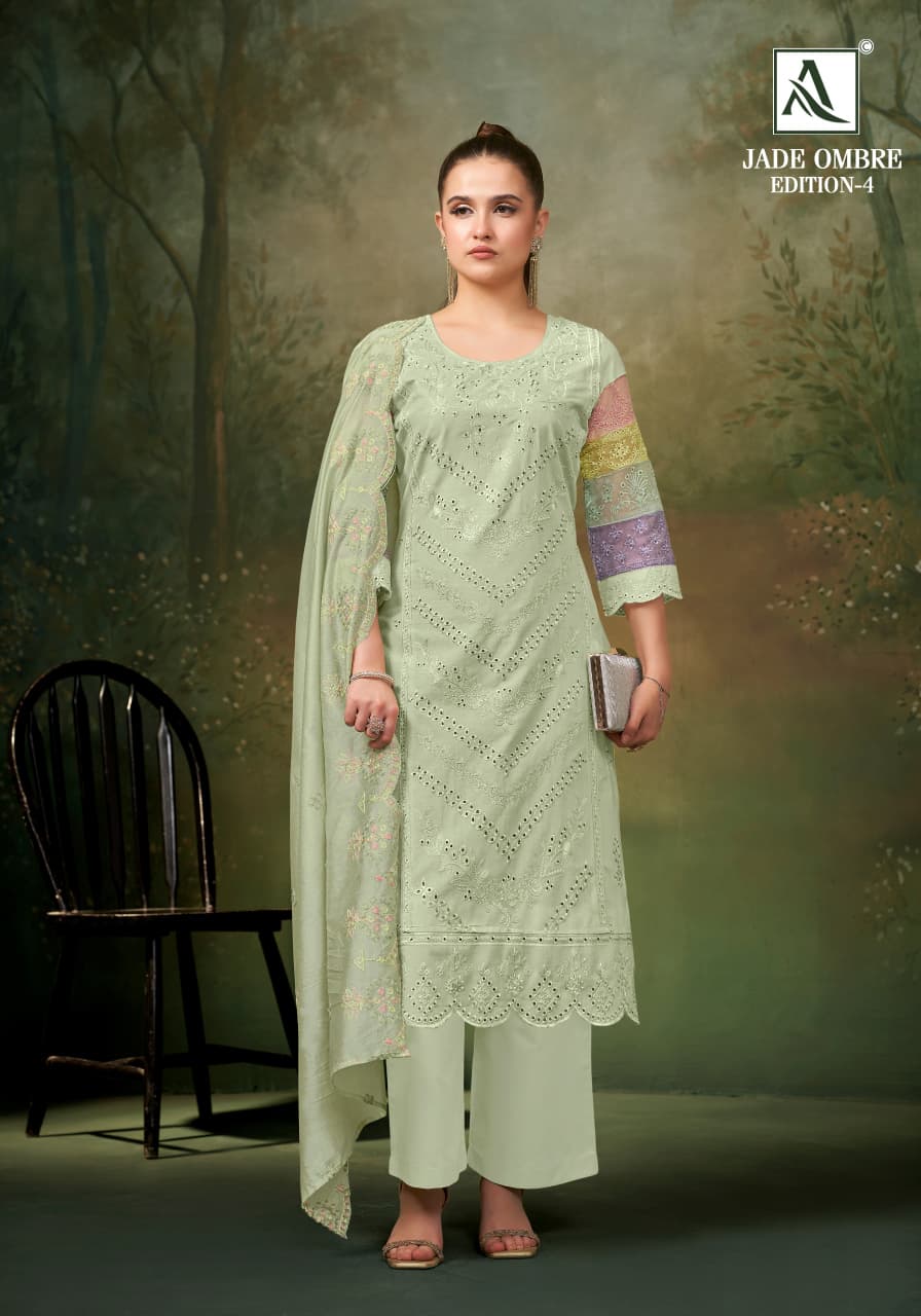 Jade Ombre Edition 4 Alok Cambric Lawn Karachi Salwar Suits Manufacturer India