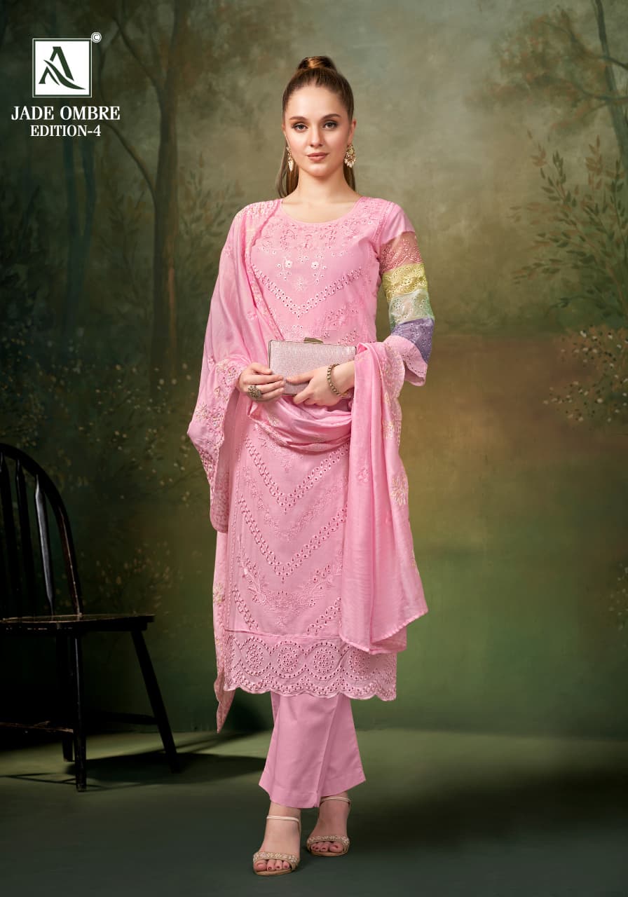 Jade Ombre Edition 4 Alok Cambric Lawn Karachi Salwar Suits Manufacturer India