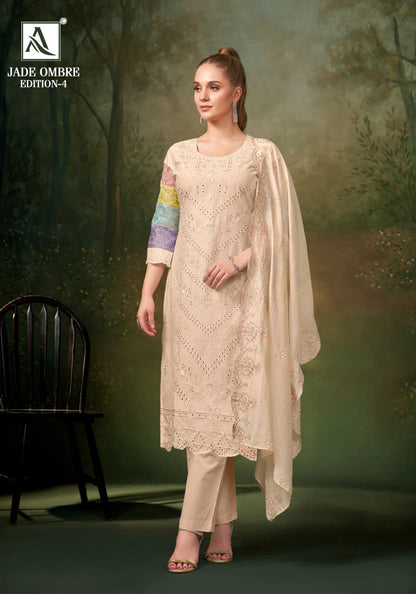 Jade Ombre Edition 4 Alok Cambric Lawn Karachi Salwar Suits Manufacturer India