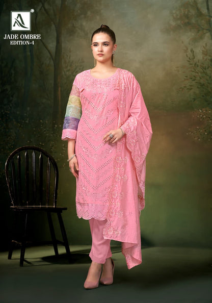 Jade Ombre Edition 4 Alok Cambric Lawn Karachi Salwar Suits Manufacturer India