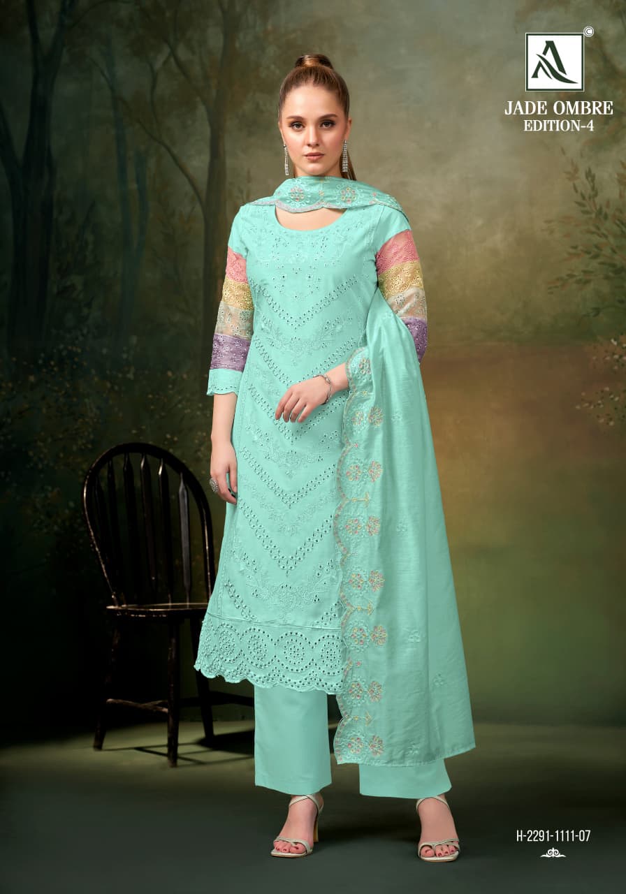 Jade Ombre Edition 4 Alok Cambric Lawn Karachi Salwar Suits Manufacturer India