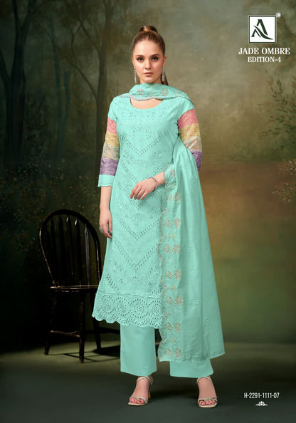 Jade Ombre Edition 4 Alok Cambric Lawn Karachi Salwar Suits Manufacturer India