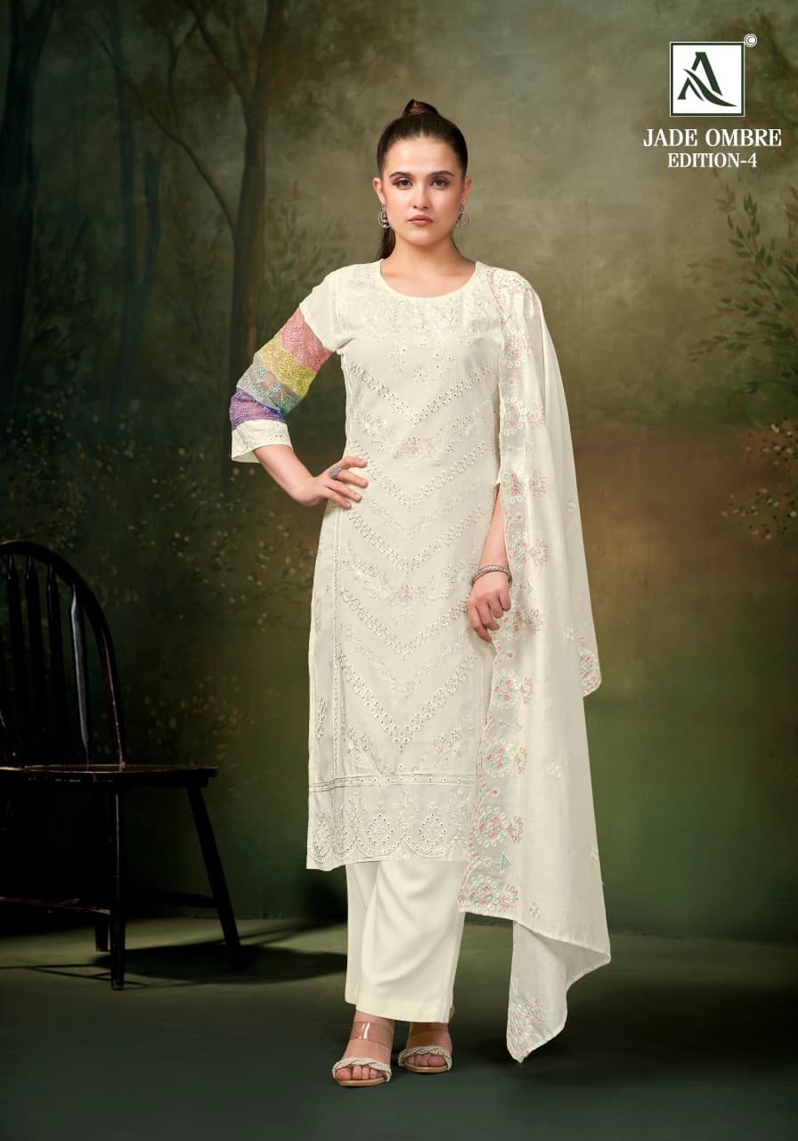 Jade Ombre Edition 4 Alok Cambric Lawn Karachi Salwar Suits Manufacturer India