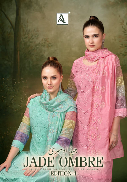 Jade Ombre Edition 4 Alok Cambric Lawn Karachi Salwar Suits Manufacturer India