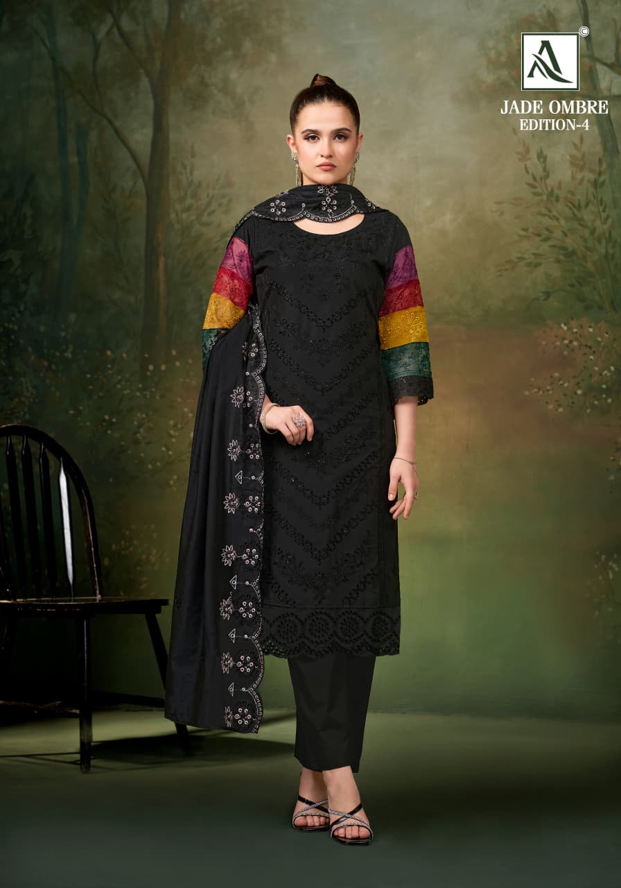 Jade Ombre Edition 4 Alok Cambric Lawn Karachi Salwar Suits Manufacturer India