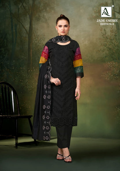 Jade Ombre Edition 4 Alok Cambric Lawn Karachi Salwar Suits Manufacturer India