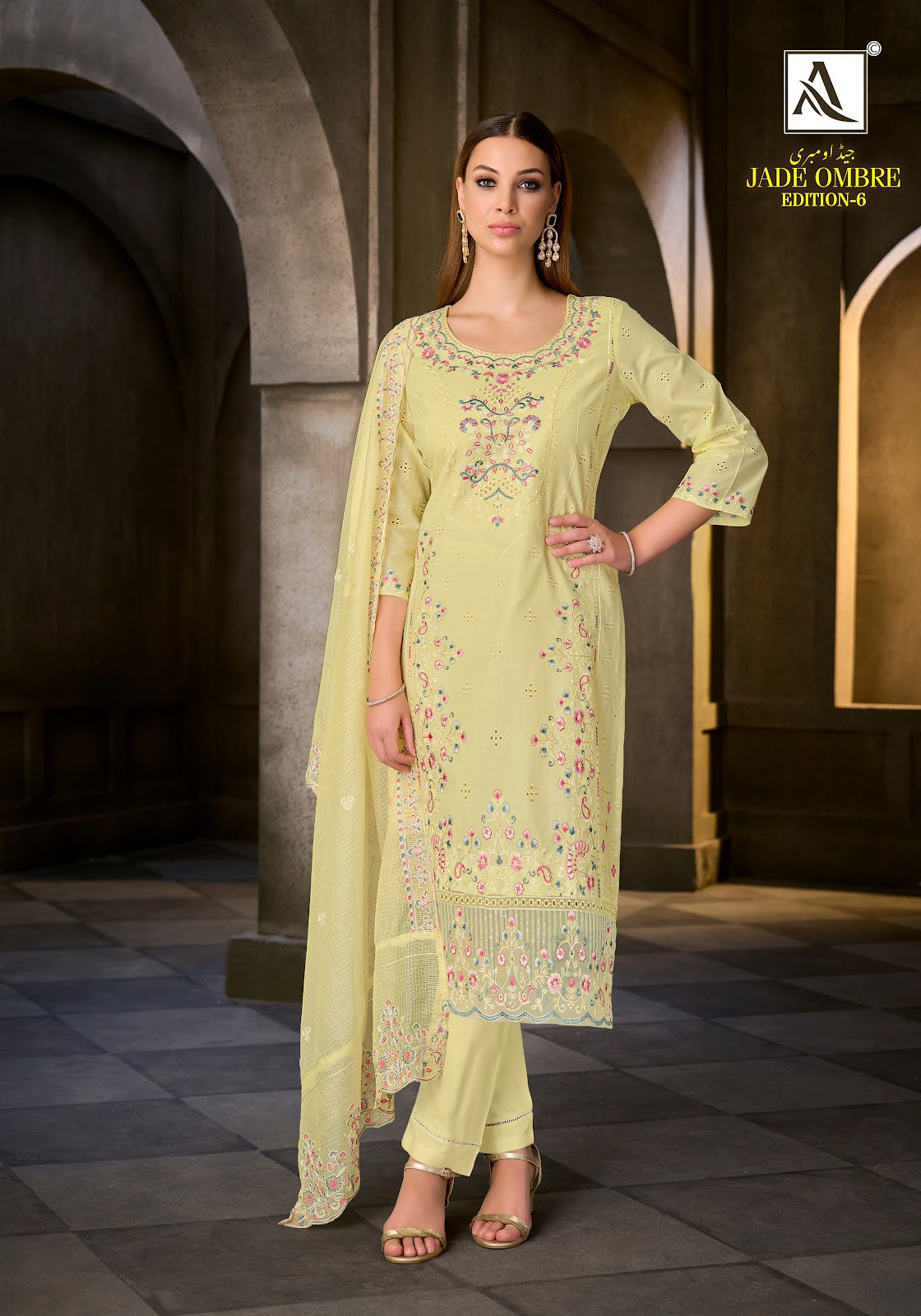 Jade Ombre Edition 6 Alok Cambric Lawn Karachi Salwar Suits Wholesale
