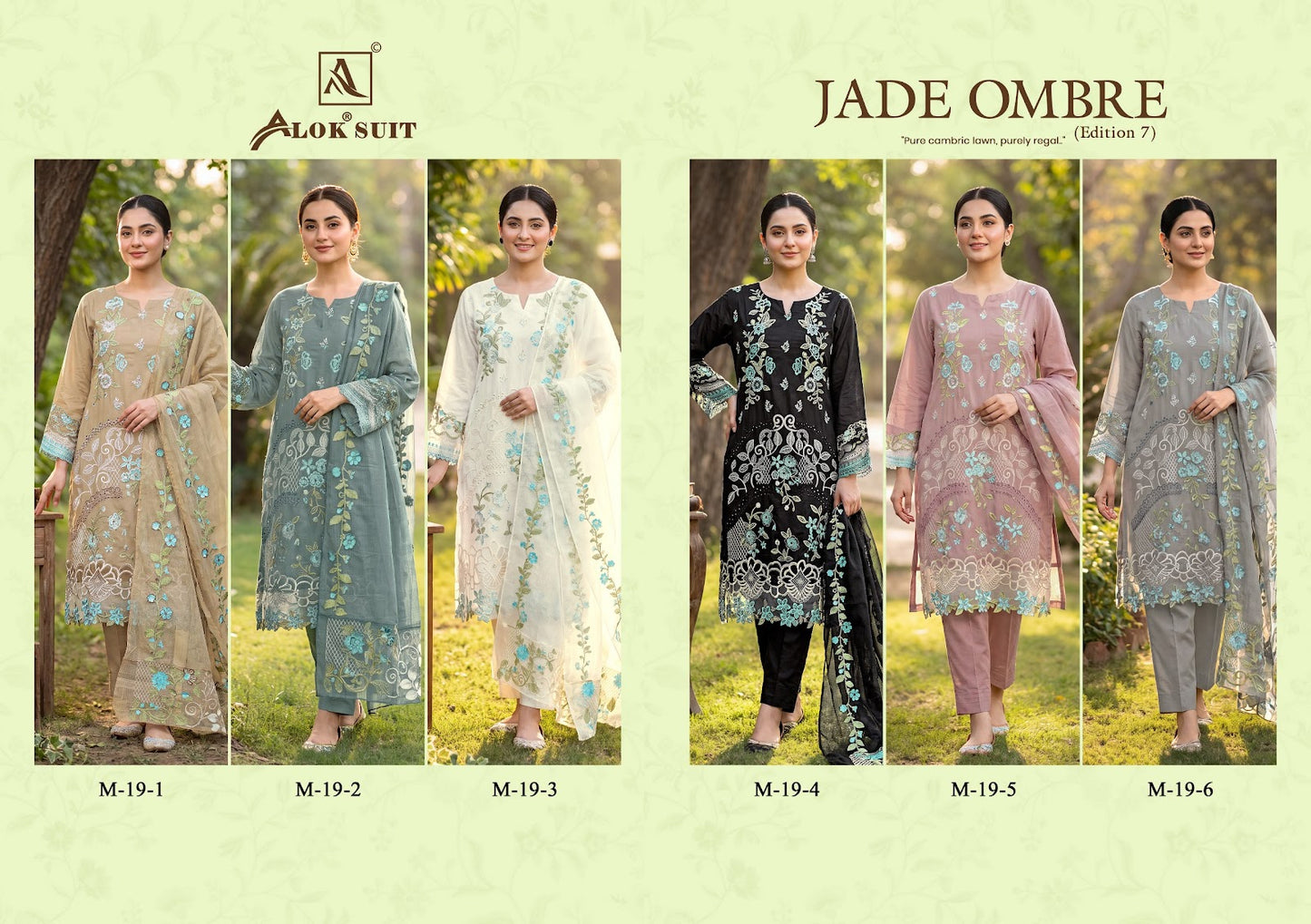 Jade Ombre Edition 7 Alok Cambric Lawn Karachi Salwar Suits Manufacturer Gujarat