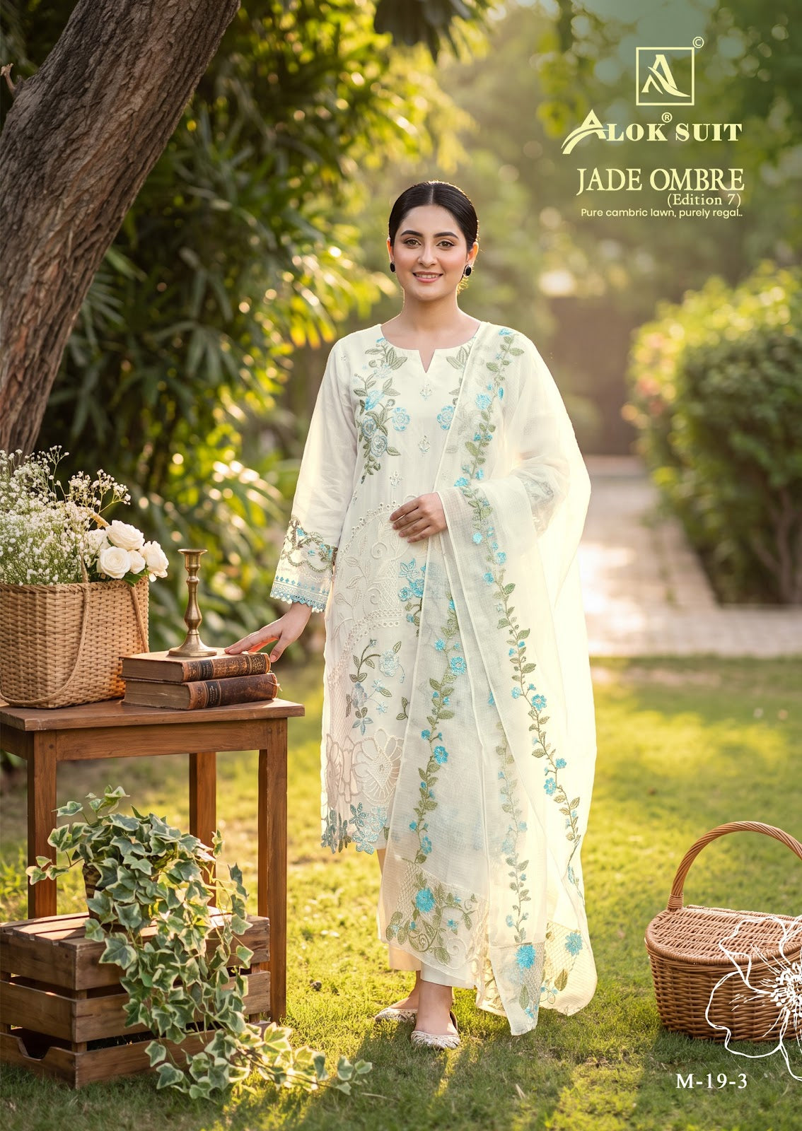 Jade Ombre Edition 7 Alok Cambric Lawn Karachi Salwar Suits Manufacturer Gujarat