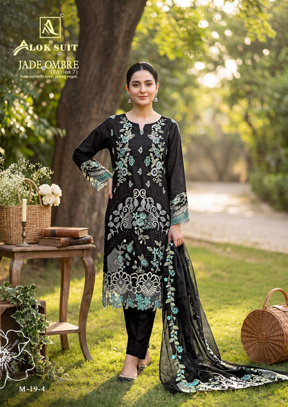 Jade Ombre Edition 7 Alok Cambric Lawn Karachi Salwar Suits Manufacturer Gujarat