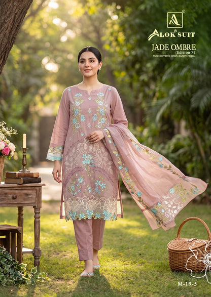 Jade Ombre Edition 7 Alok Cambric Lawn Karachi Salwar Suits Manufacturer Gujarat