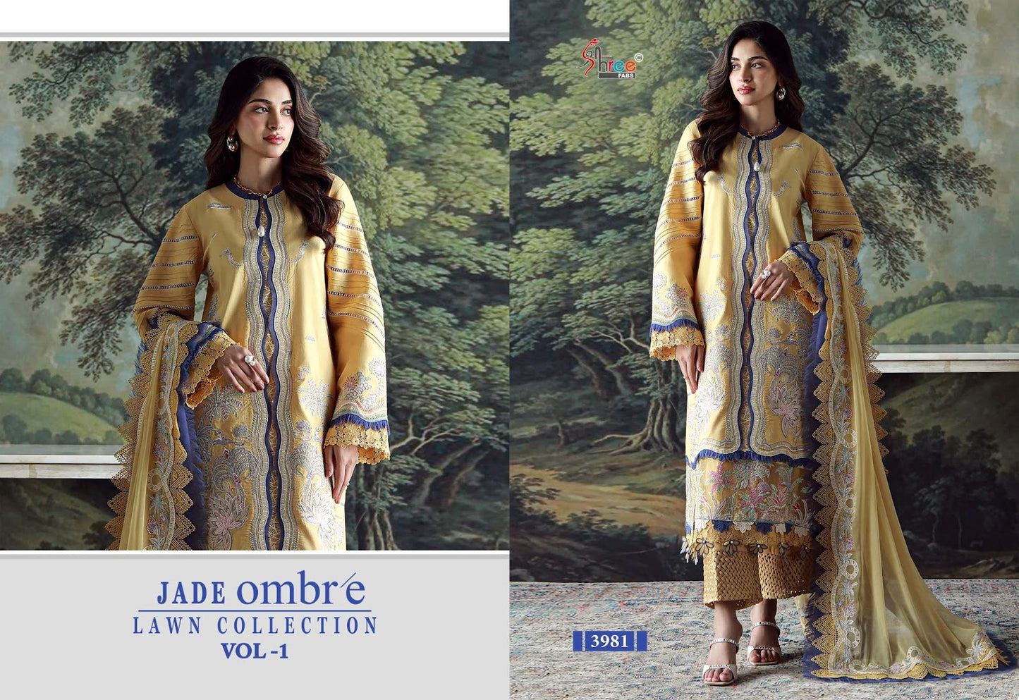 Jade Ombre Lawn Collection Vol 1 Shree Fabs Pure Cotton Pakistani Salwar Suits Wholesale Price
