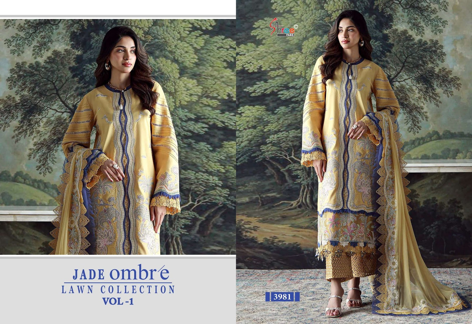 Jade Ombre Lawn Collection Vol 1 Shree Fabs Pure Cotton Pakistani Salwar Suits Wholesale Price