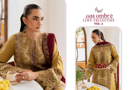 Jade Ombre Vol 2 Lawn Collection Shree Fabs Cotton Pakistani Patch Work Suits Wholesale
