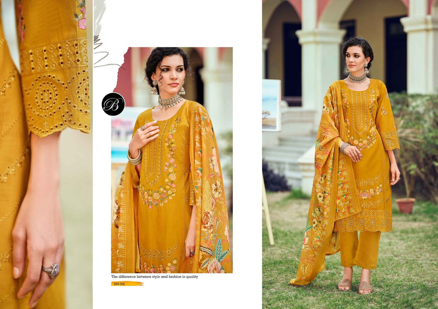 Jade Ombre Zoya Belliza Designer Studio Lawn Cotton Karachi Salwar Suits Wholesaler Ahmedabad