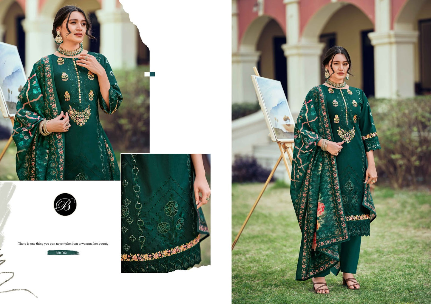 Jade Ombre Zoya Belliza Designer Studio Lawn Cotton Karachi Salwar Suits Wholesaler Ahmedabad