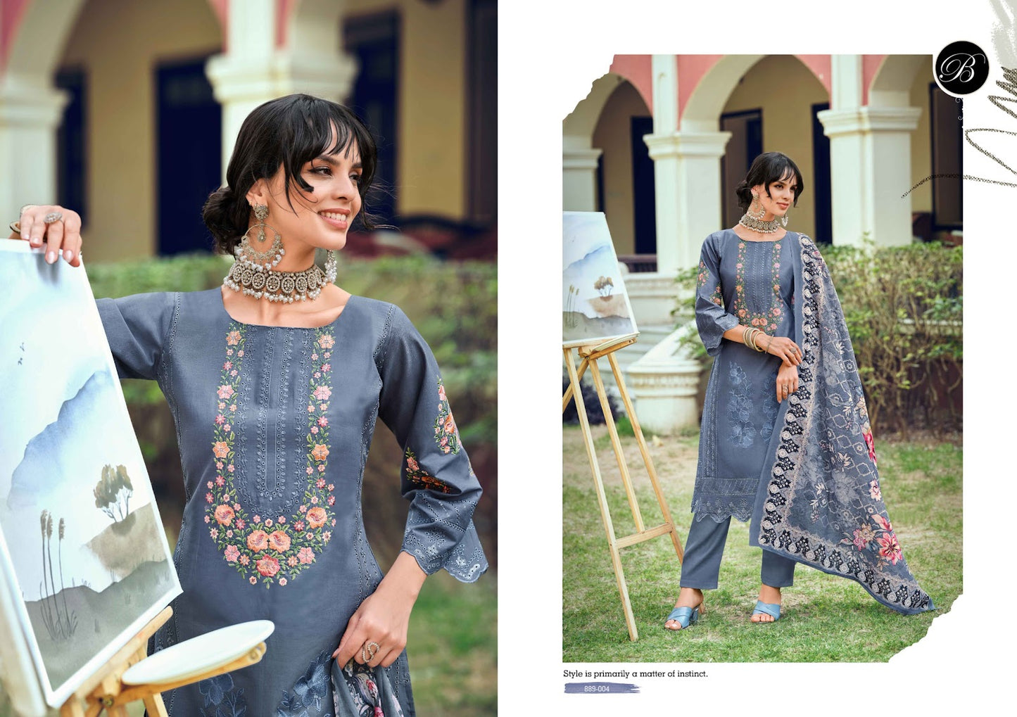 Jade Ombre Zoya Belliza Designer Studio Lawn Cotton Karachi Salwar Suits Wholesaler Ahmedabad