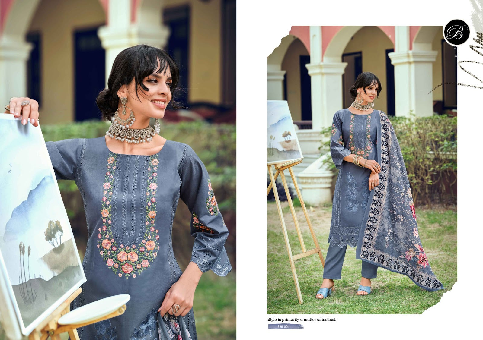 Jade Ombre Zoya Belliza Designer Studio Lawn Cotton Karachi Salwar Suits Wholesaler Ahmedabad