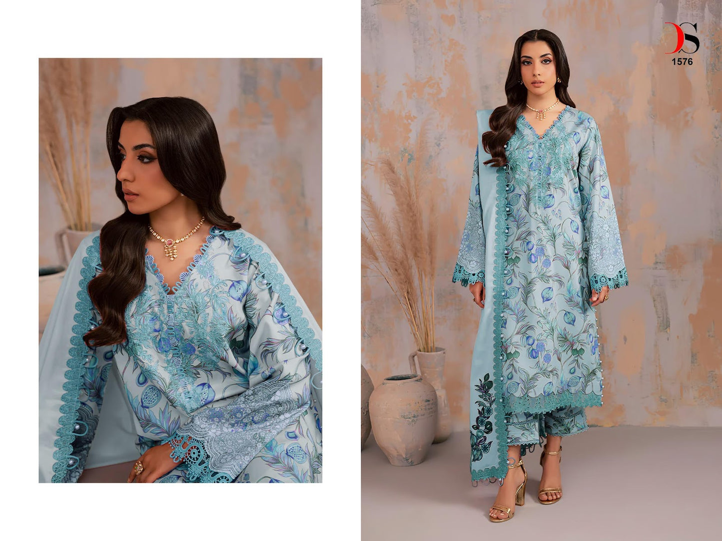Jade Premium 2 Deepsy Viscose Rayon Pakistani Patch Work Suits Wholesaler India