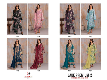Jade Premium 2 Deepsy Viscose Rayon Pakistani Patch Work Suits Wholesaler India