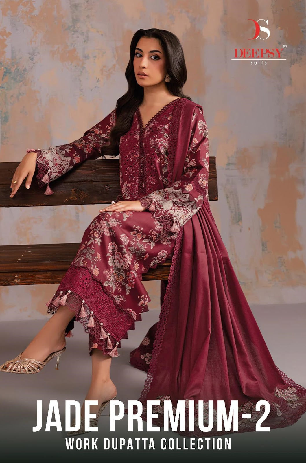 Jade Premium 2 Deepsy Viscose Rayon Pakistani Patch Work Suits Wholesaler India