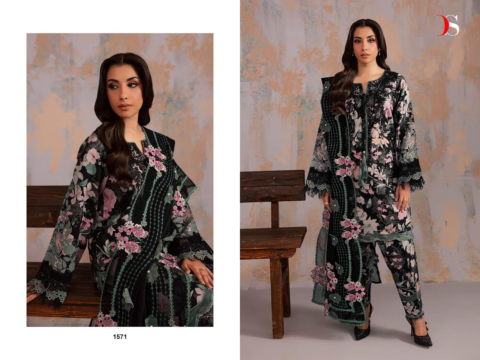 Jade Premium 2 Deepsy Viscose Rayon Pakistani Patch Work Suits Wholesaler India