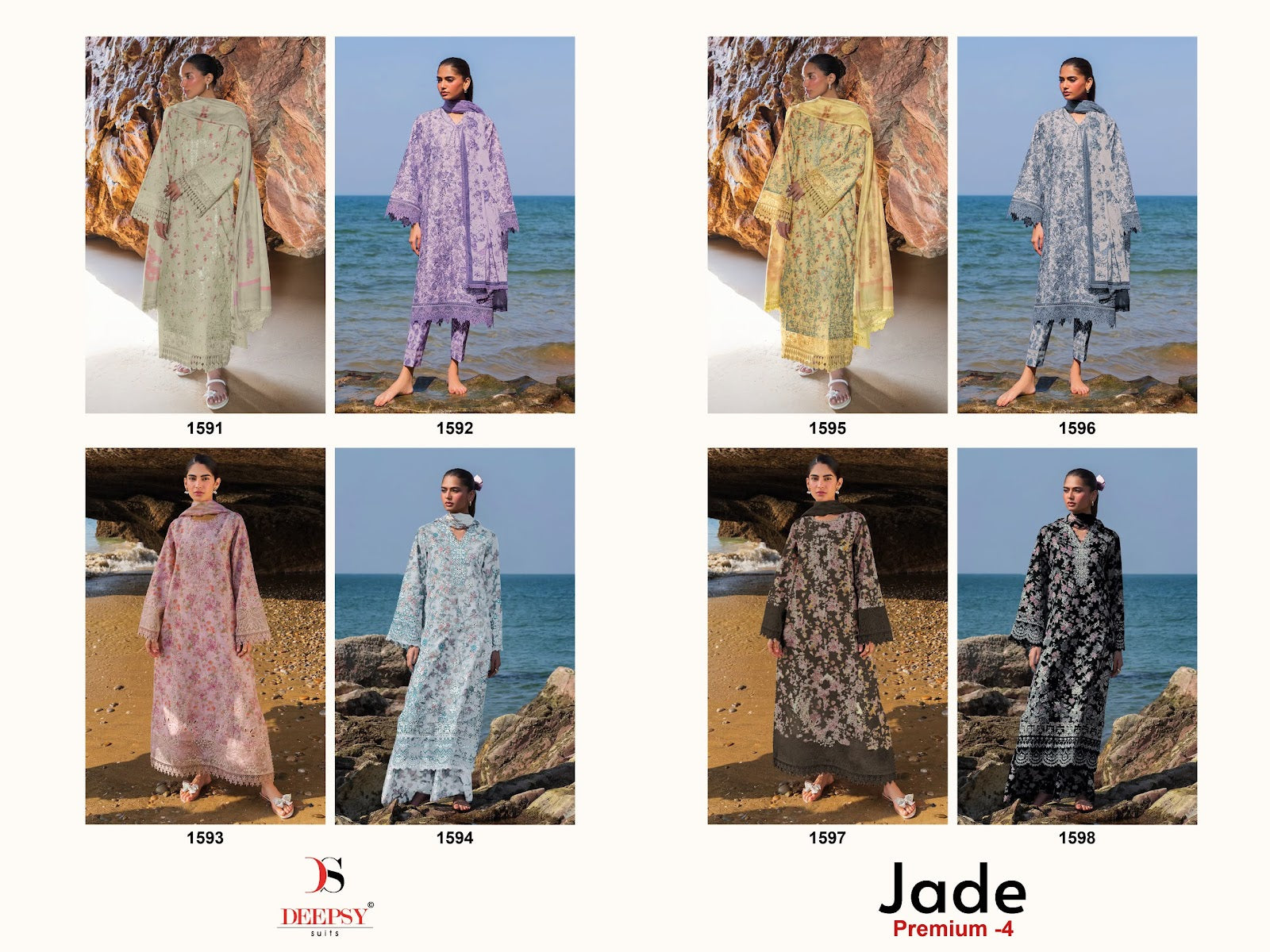 Jade Premium 4 Deepsy Cotton Pakistani Patch Work Suits Supplier Gujarat