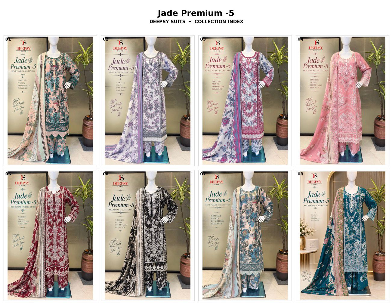 Jade Premium 5 Deepsy Lawn Pakistani Readymade Suits Manufacturer