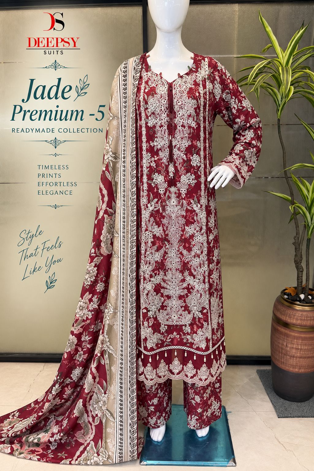 Jade Premium 5 Deepsy Lawn Pakistani Readymade Suits Manufacturer