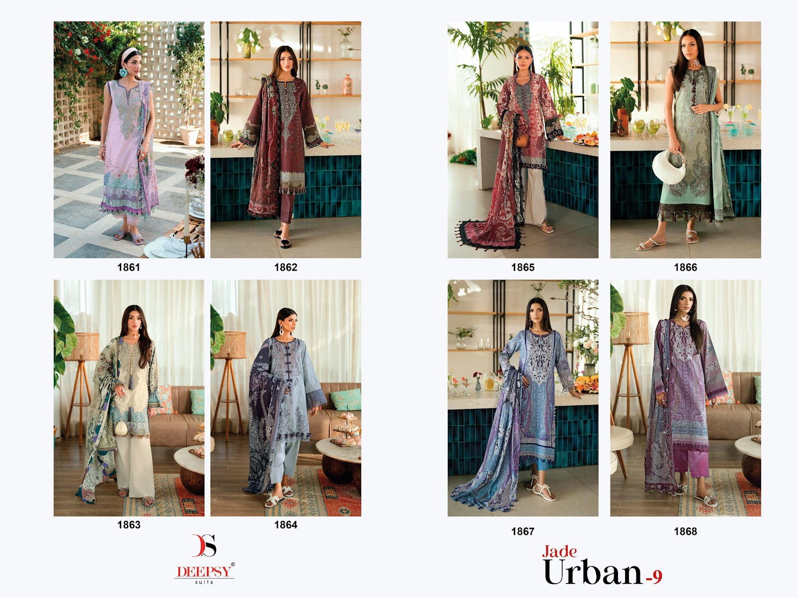 Jade Urban 9 Deepsy Cotton Pakistani Patch Work Suits Manufacturer Gujarat