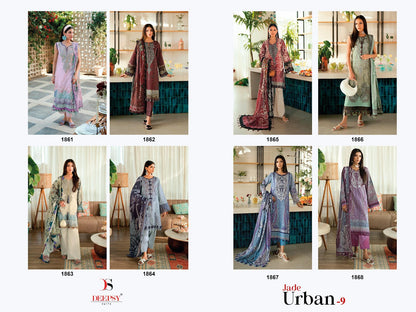 Jade Urban 9 Deepsy Cotton Pakistani Patch Work Suits Manufacturer Gujarat