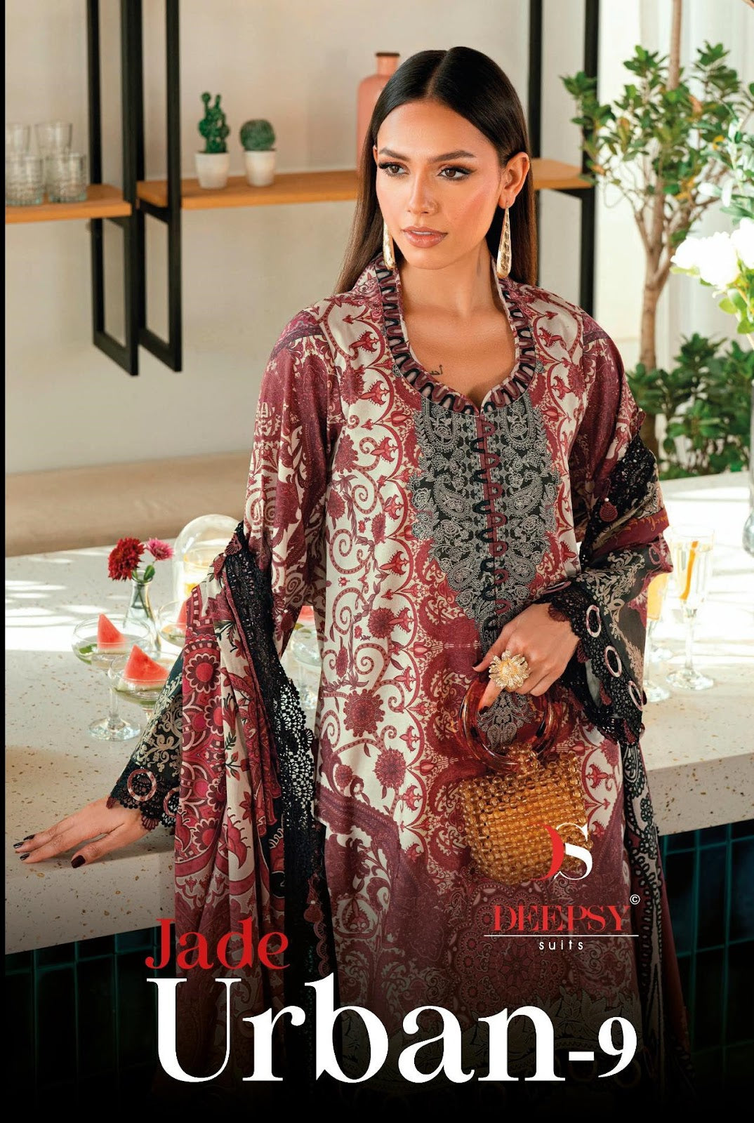 Jade Urban 9 Deepsy Cotton Pakistani Patch Work Suits Manufacturer Gujarat