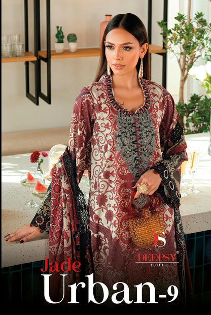 Jade Urban 9 Deepsy Cotton Pakistani Patch Work Suits Manufacturer Gujarat