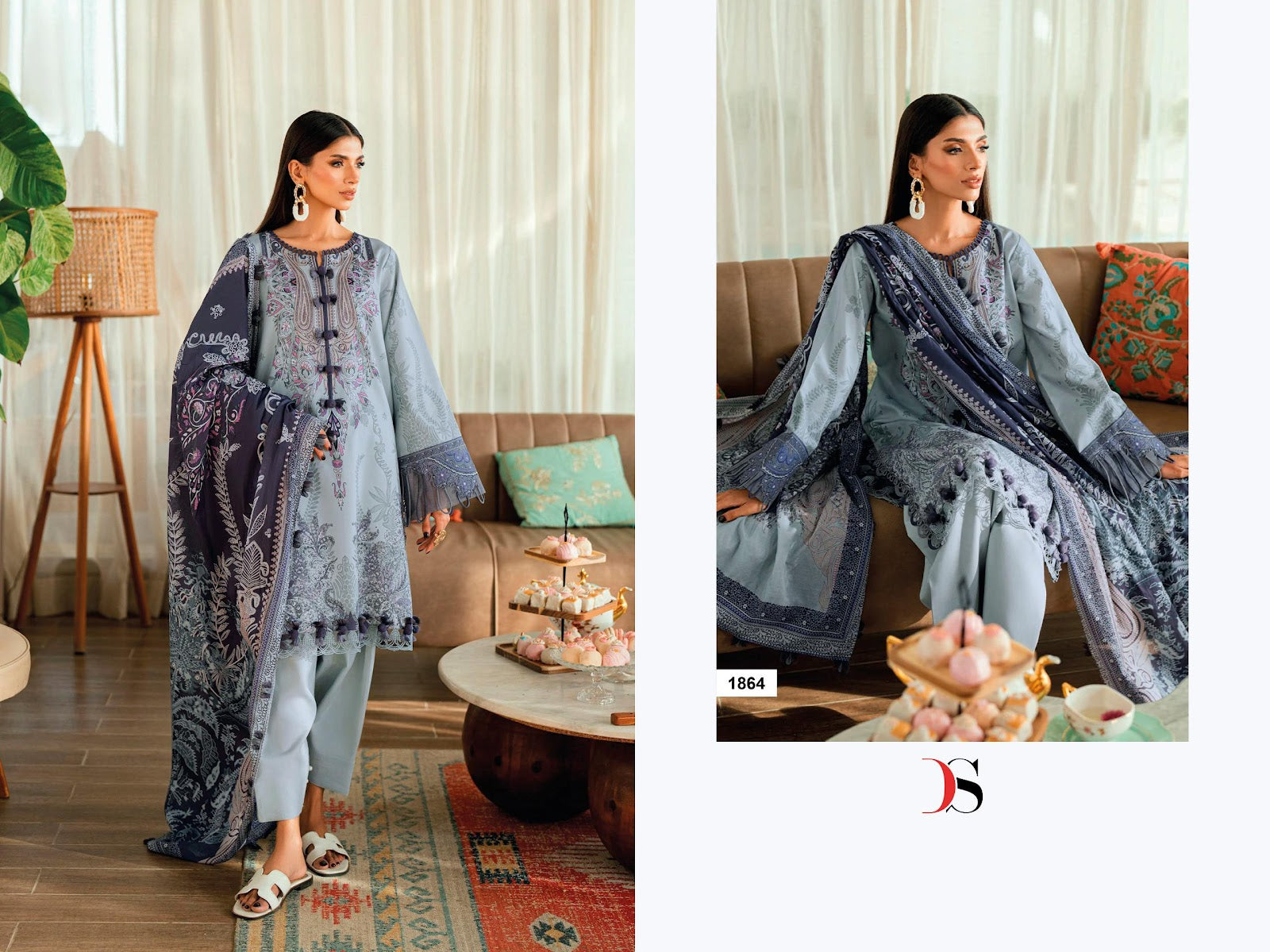 Jade Urban 9 Deepsy Cotton Pakistani Patch Work Suits Manufacturer Gujarat