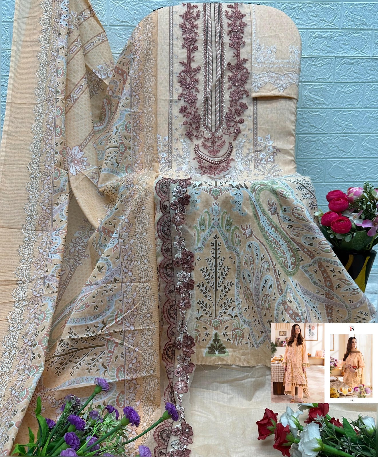 Jade Urbane 25-6 Deepsy Cotton Pakistani Patch Work Suits Supplier