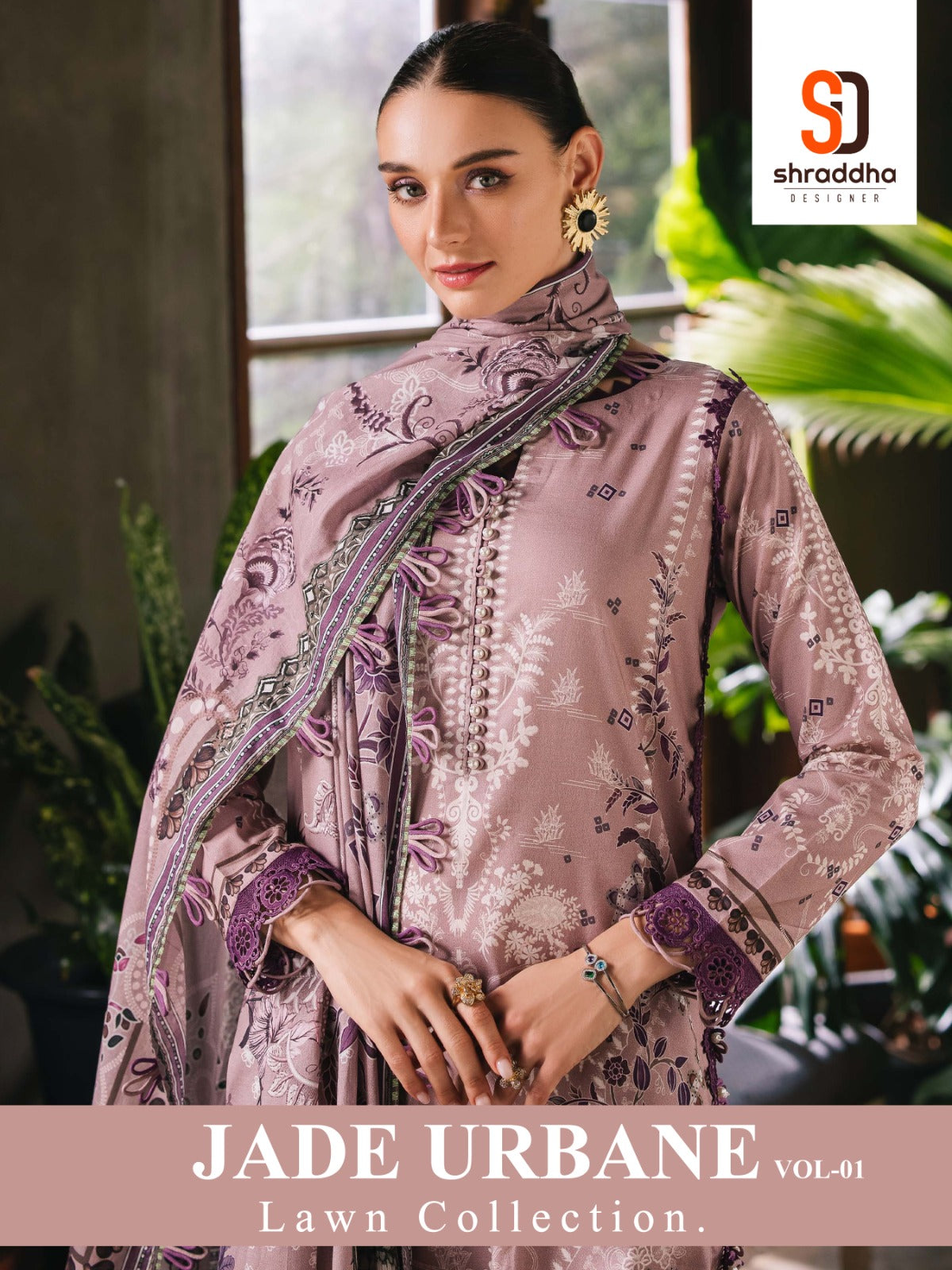 Jade Urbane Vol 1 Lawn Collection Shraddha Designer Cotton Pakistani Patch Work Suits Supplier Ahmedabad