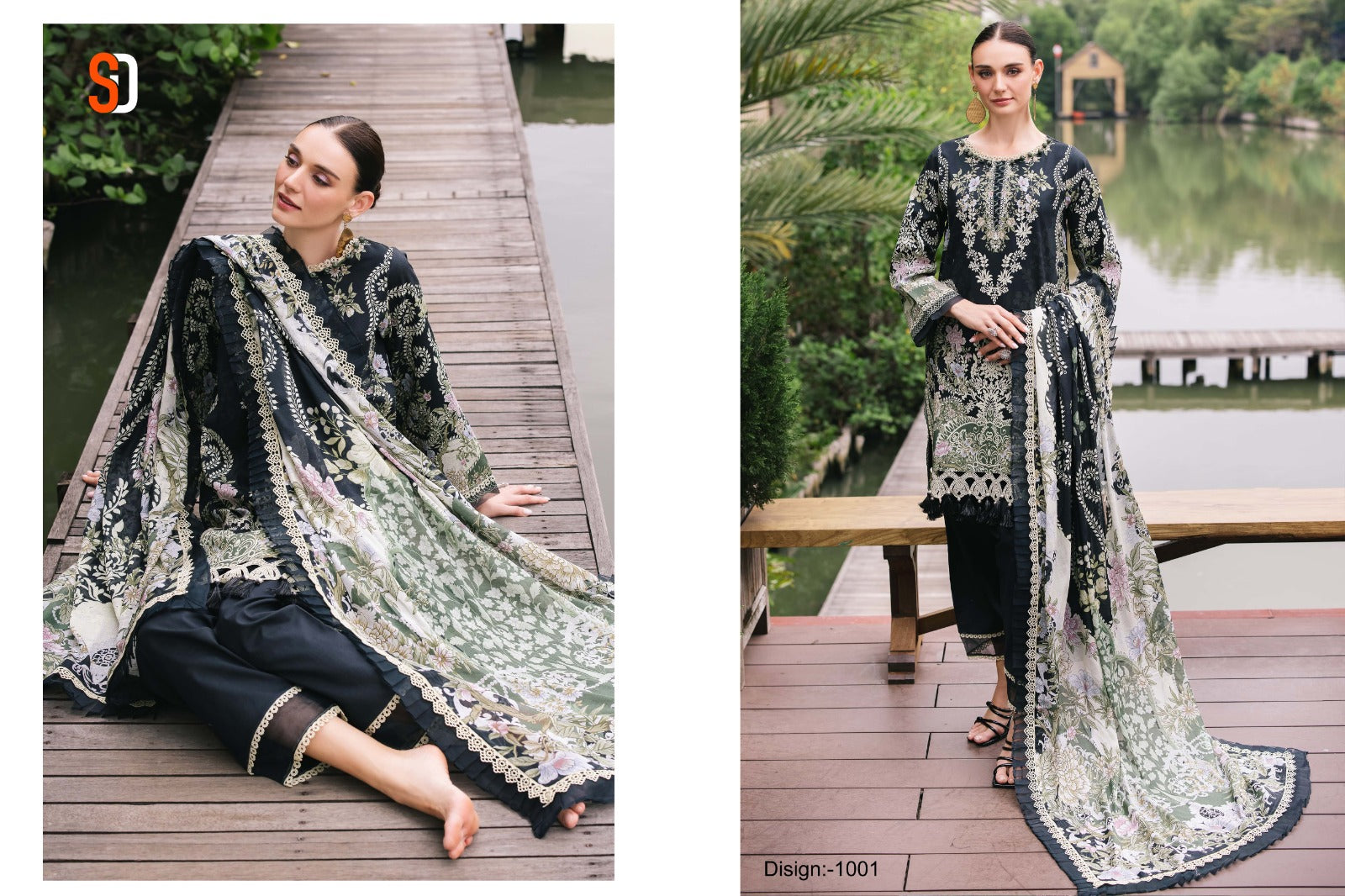 Jade Urbane Vol 1 Lawn Collection Shraddha Designer Cotton Pakistani Patch Work Suits Supplier Ahmedabad