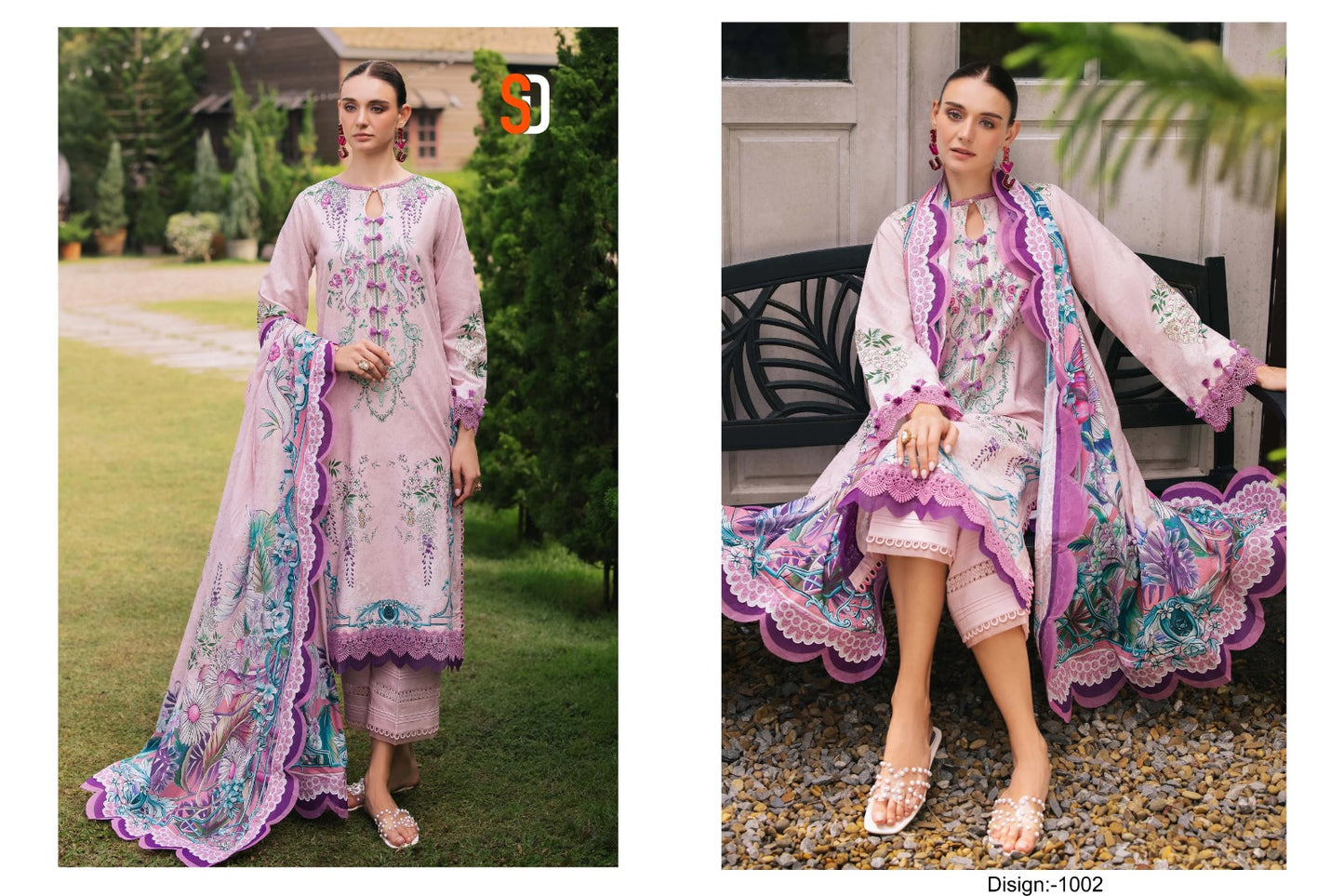 Jade Urbane Vol 1 Lawn Collection Shraddha Designer Cotton Pakistani Patch Work Suits Supplier Ahmedabad