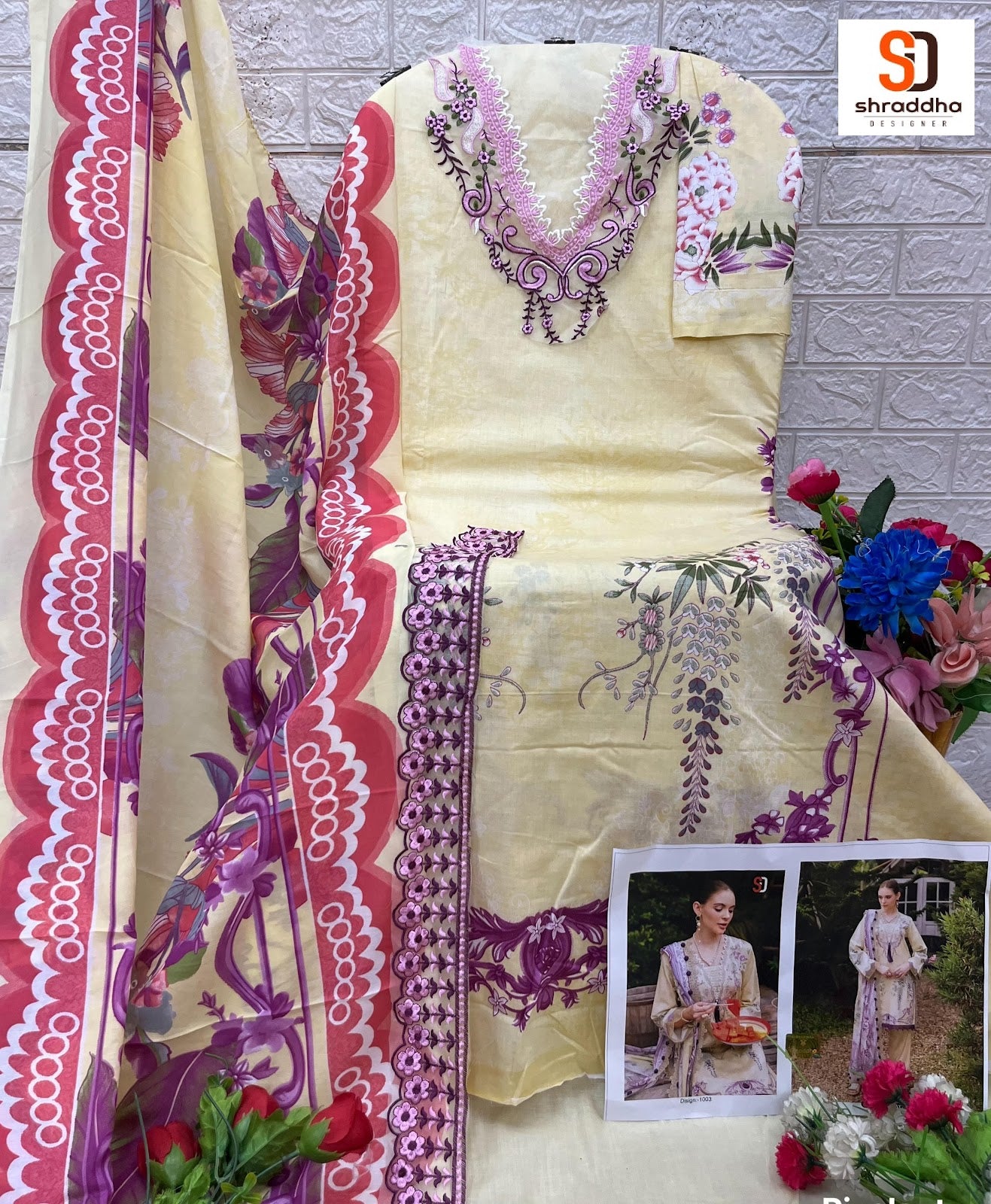 Jade Urbane Vol 1 Lawn Collection Shraddha Designer Cotton Pakistani Patch Work Suits Supplier Ahmedabad