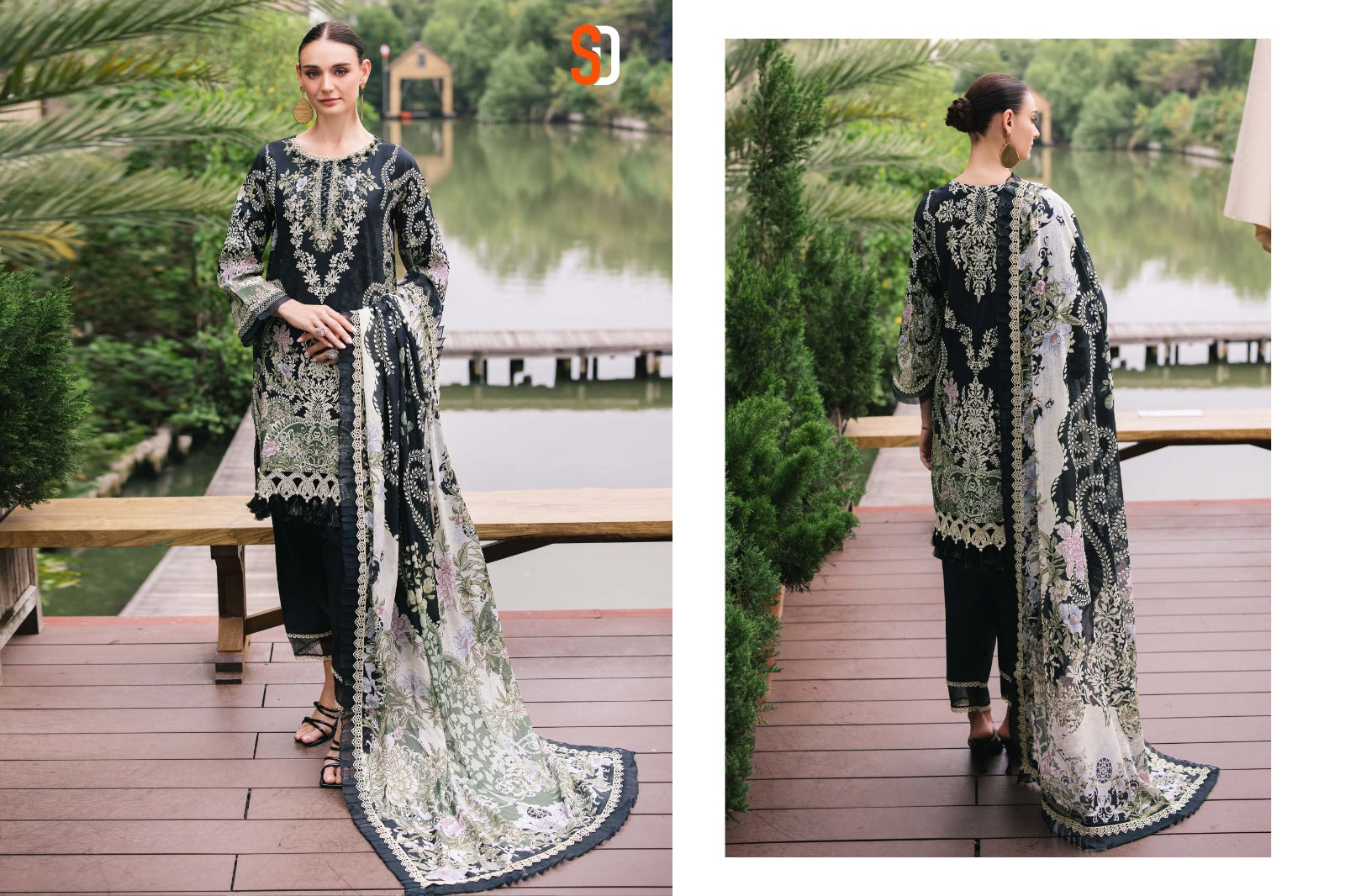 Jade Urbane Vol 1 Lawn Collection Shraddha Designer Cotton Pakistani Patch Work Suits Supplier Ahmedabad