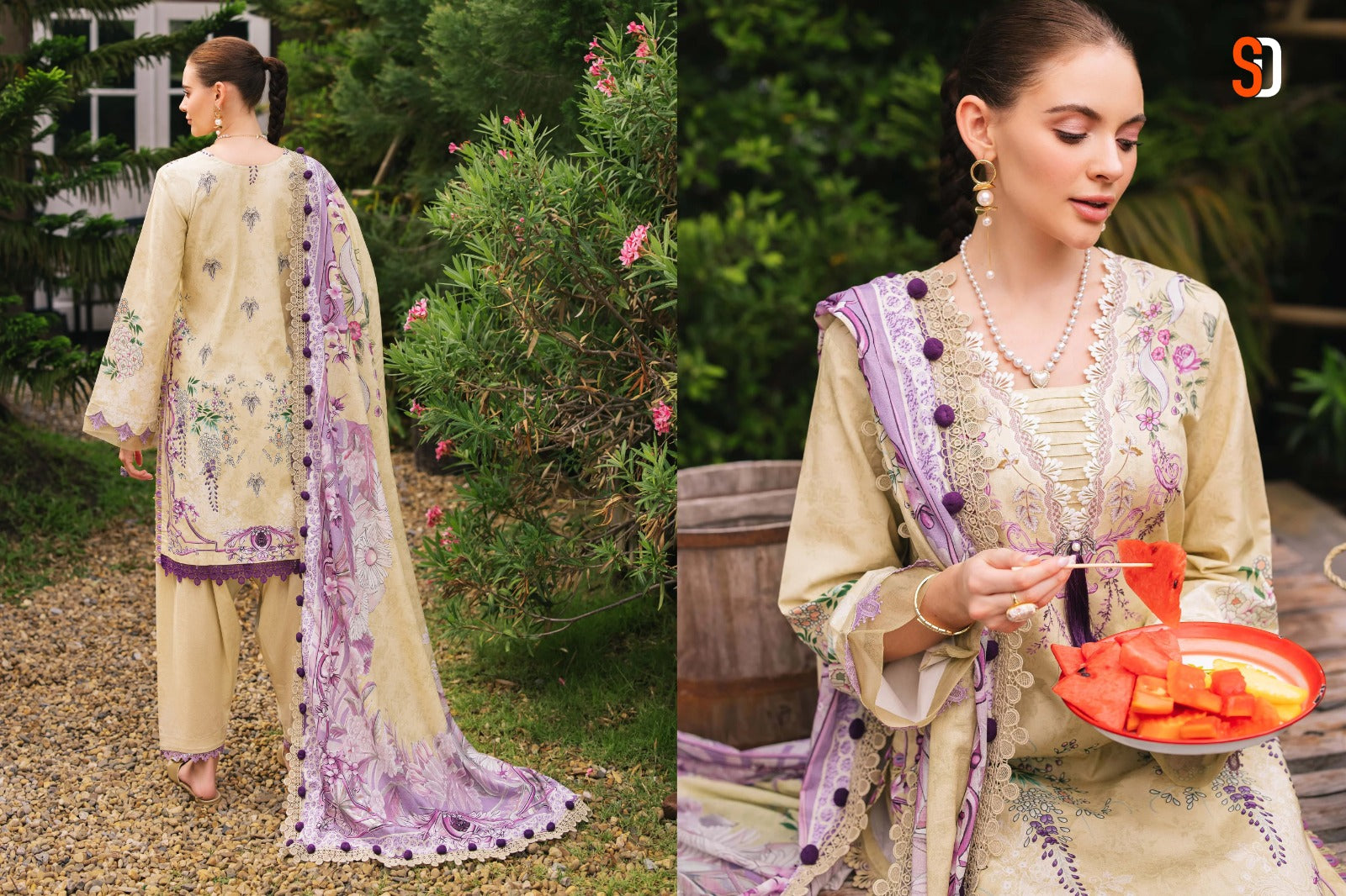 Jade Urbane Vol 1 Lawn Collection Shraddha Designer Cotton Pakistani Patch Work Suits Supplier Ahmedabad
