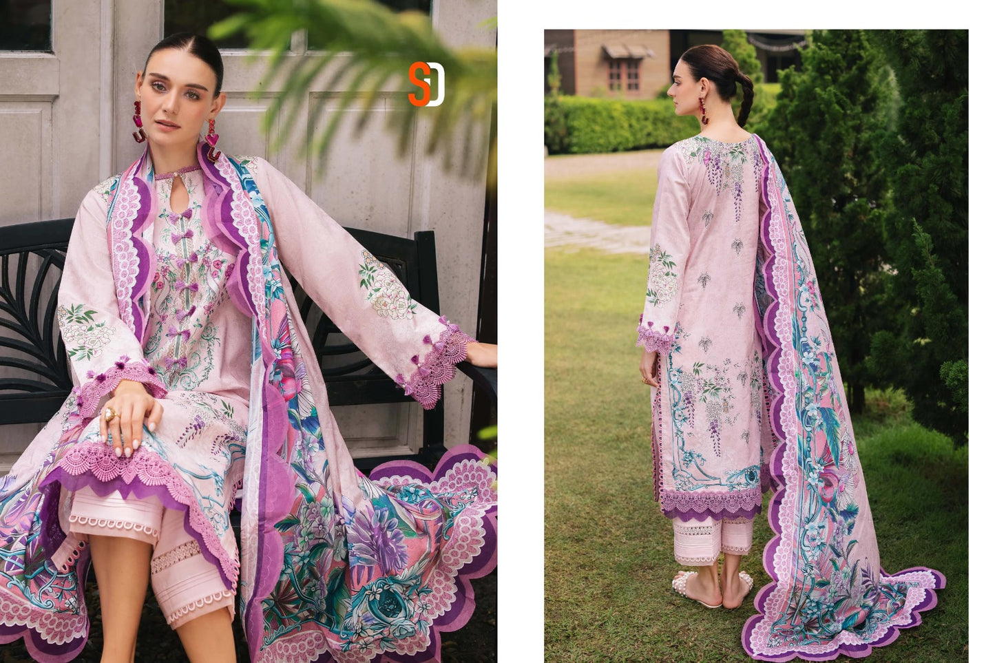 Jade Urbane Vol 1 Lawn Collection Shraddha Designer Cotton Pakistani Patch Work Suits Supplier Ahmedabad
