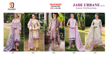 Jade Urbane Vol 3 Lawn Collection Shraddha Designer Lawn Cotton Karachi Readymade Suits Wholesale Rate