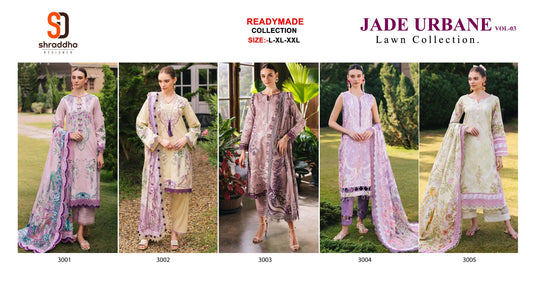 Jade Urbane Vol 3 Lawn Collection Shraddha Designer Lawn Cotton Karachi Readymade Suits Wholesale Rate