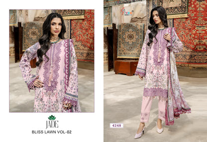 Jade Vol 2 Bliss Lawn Shree Fabs Cotton Pakistani Patch Work Suits Wholesale