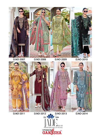 Jade Vol 2 Ganesha Cambric Karachi Salwar Suits Wholesale Price