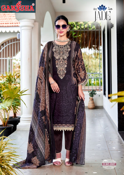 Jade Vol 2 Ganesha Cambric Karachi Salwar Suits Wholesale Price