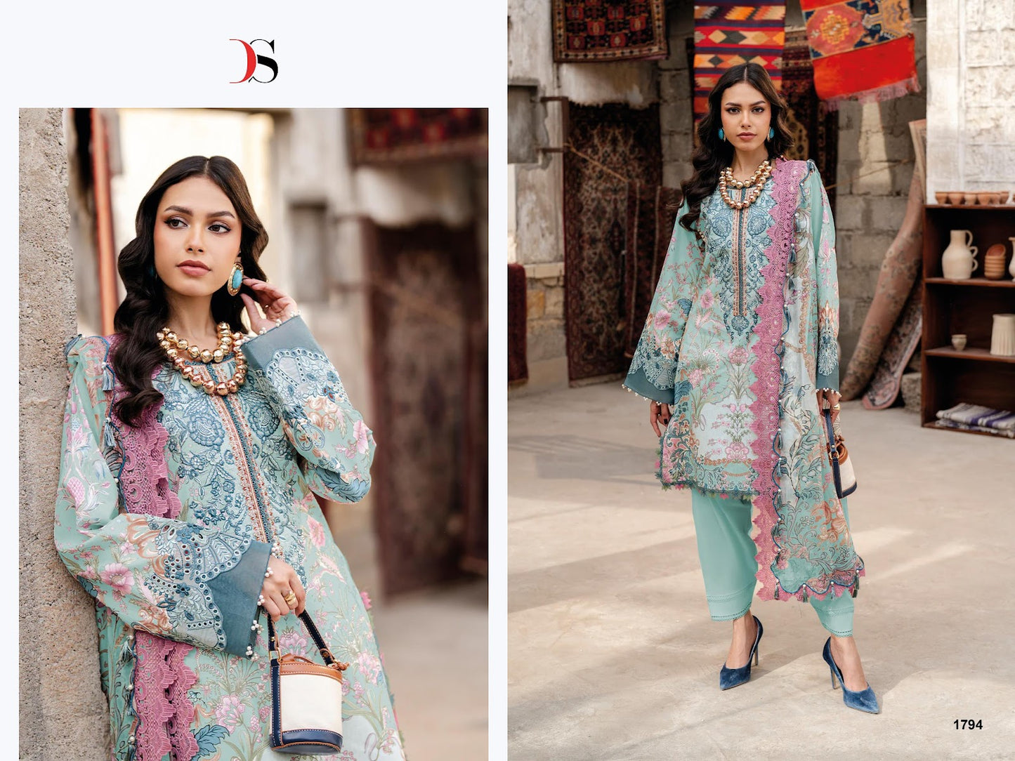 Jade Vol 5 Bliss Lawn Deepsy Cotton Pakistani Patch Work Suits Exporter