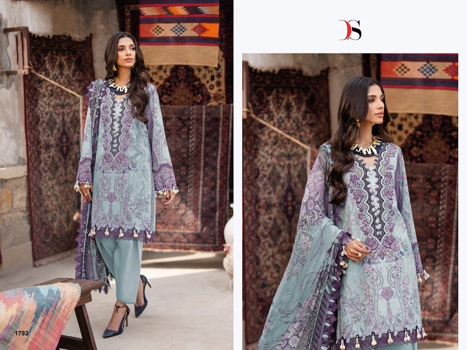 Jade Vol 5 Bliss Lawn Deepsy Cotton Pakistani Patch Work Suits Exporter