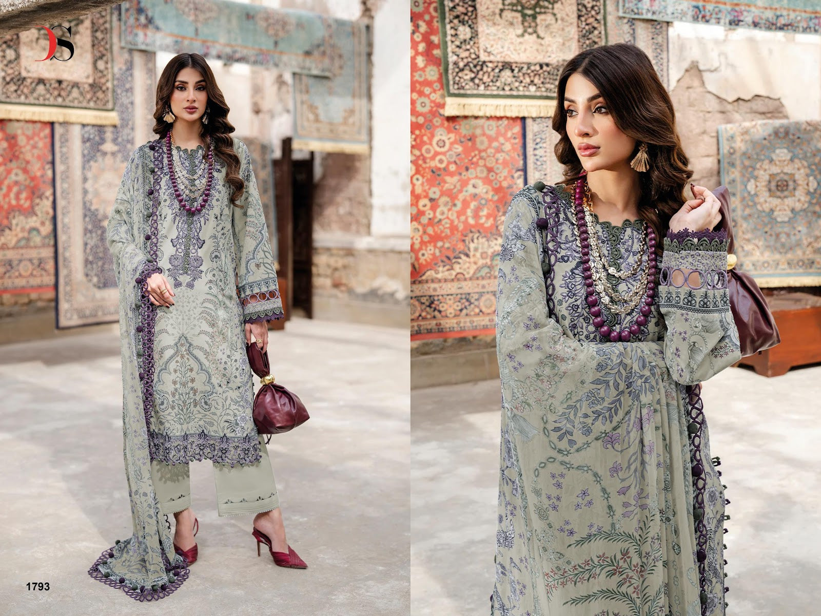 Jade Vol 5 Bliss Lawn Deepsy Cotton Pakistani Patch Work Suits Exporter